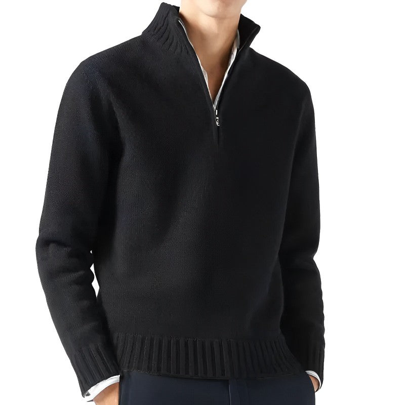Vance | Stand Collar Half-Zip Sweater
