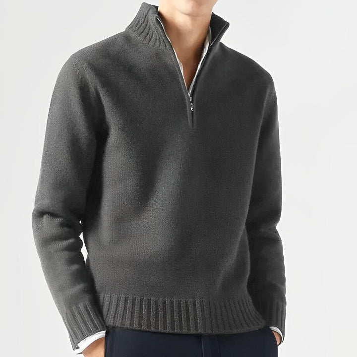 Vance | Stand Collar Half-Zip Sweater