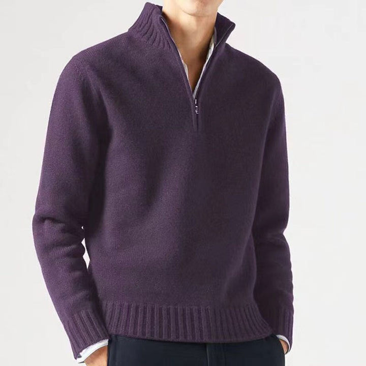 Vance | Stand Collar Half-Zip Sweater