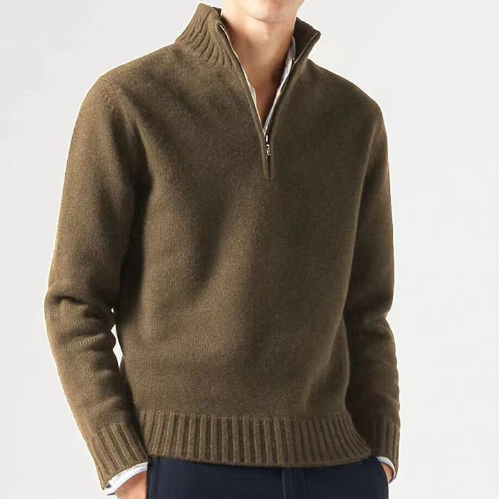 Vance | Stand Collar Half-Zip Sweater